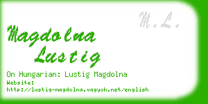 magdolna lustig business card